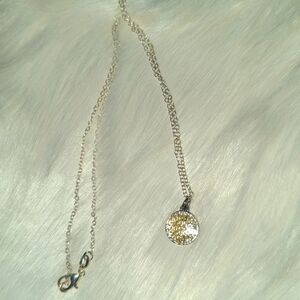 Silver Coach mini enamel necklace